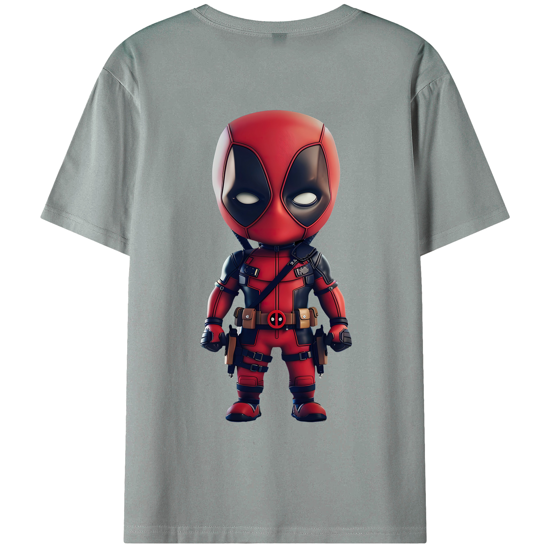 （画像用） Deadpool デッドプール 綿100％ メンズ半袖Tシャツ（バックプリント） 通気性